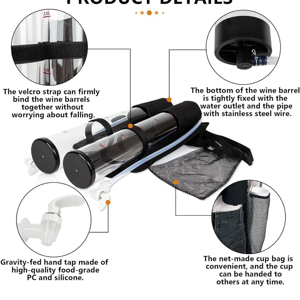 NEW Dual Tank Barrel Backpack Drink Dispenser